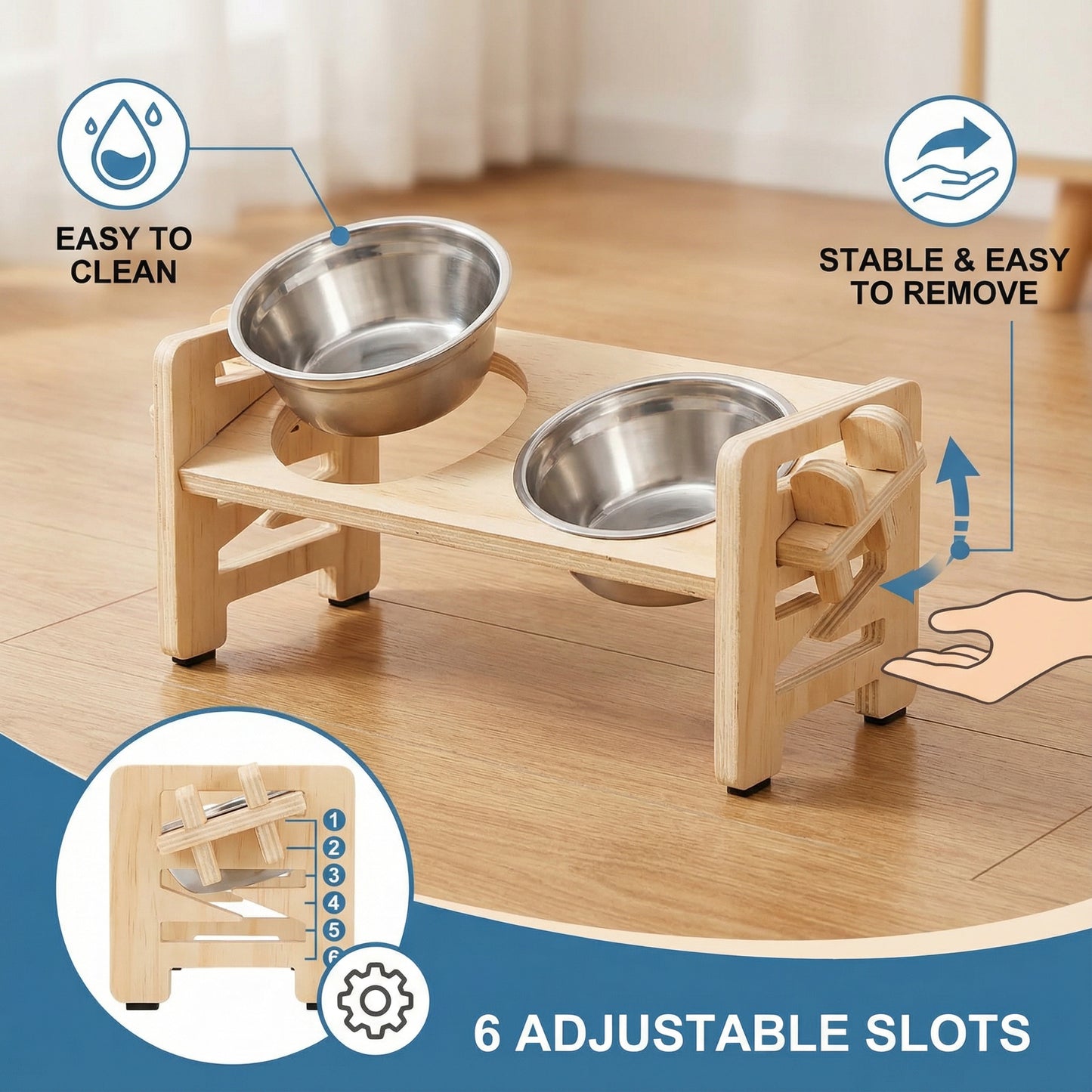 Adjustable Elevated Cat Bowl